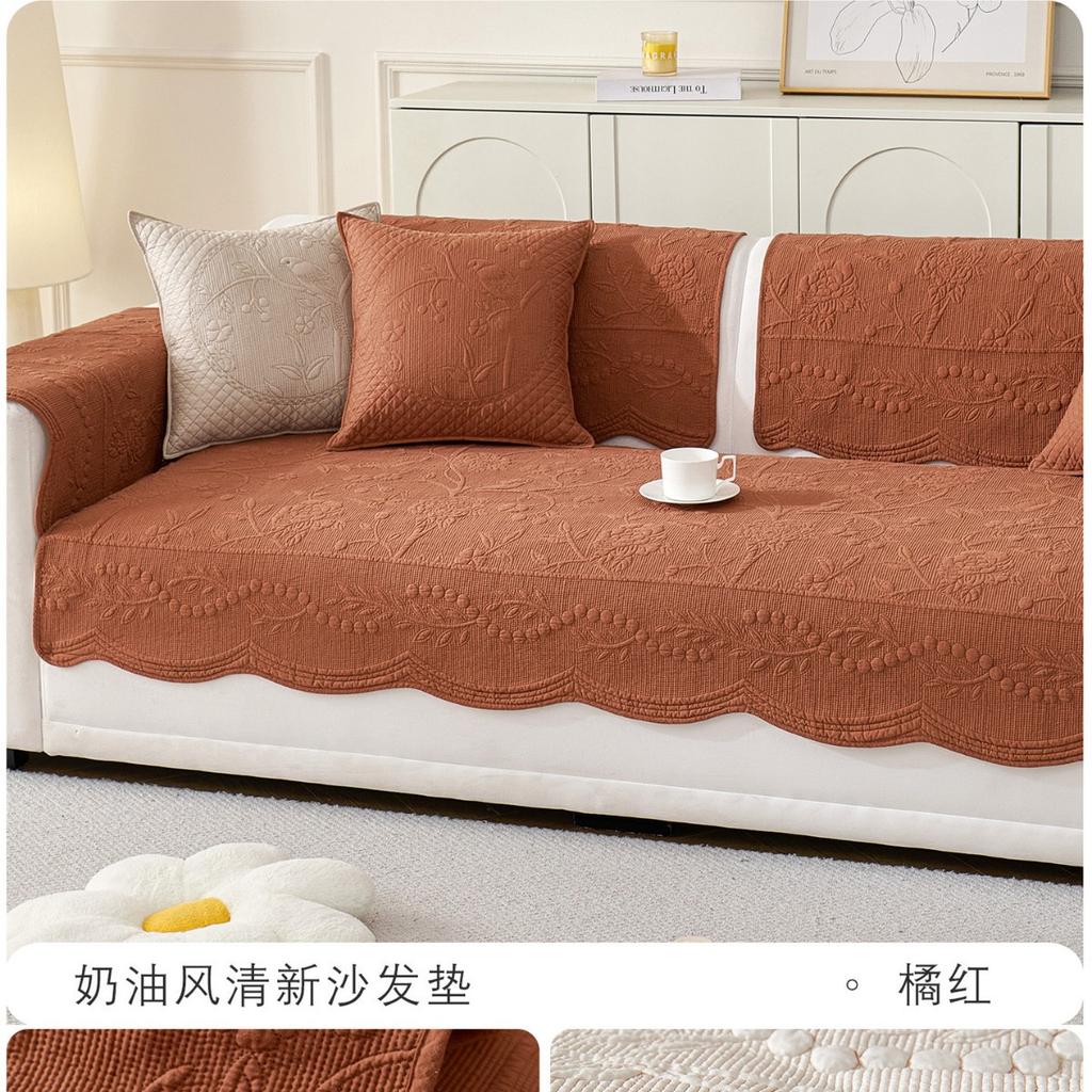 Retro French Pure Cotton Sofa Cushion Fabric Non-Slip Sofa Cover Universal Sofa Towel For All Seasons New Chinese Seat Cushion
