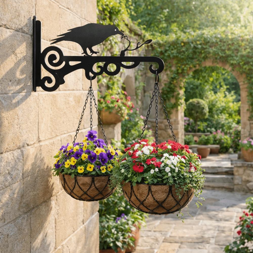 Vintage Metal Plant Hanger Rust-Resistant Heavy-Duty Wall Plant Hooks Wall-Mounted Flower Pot Bracket For Bird Feeder