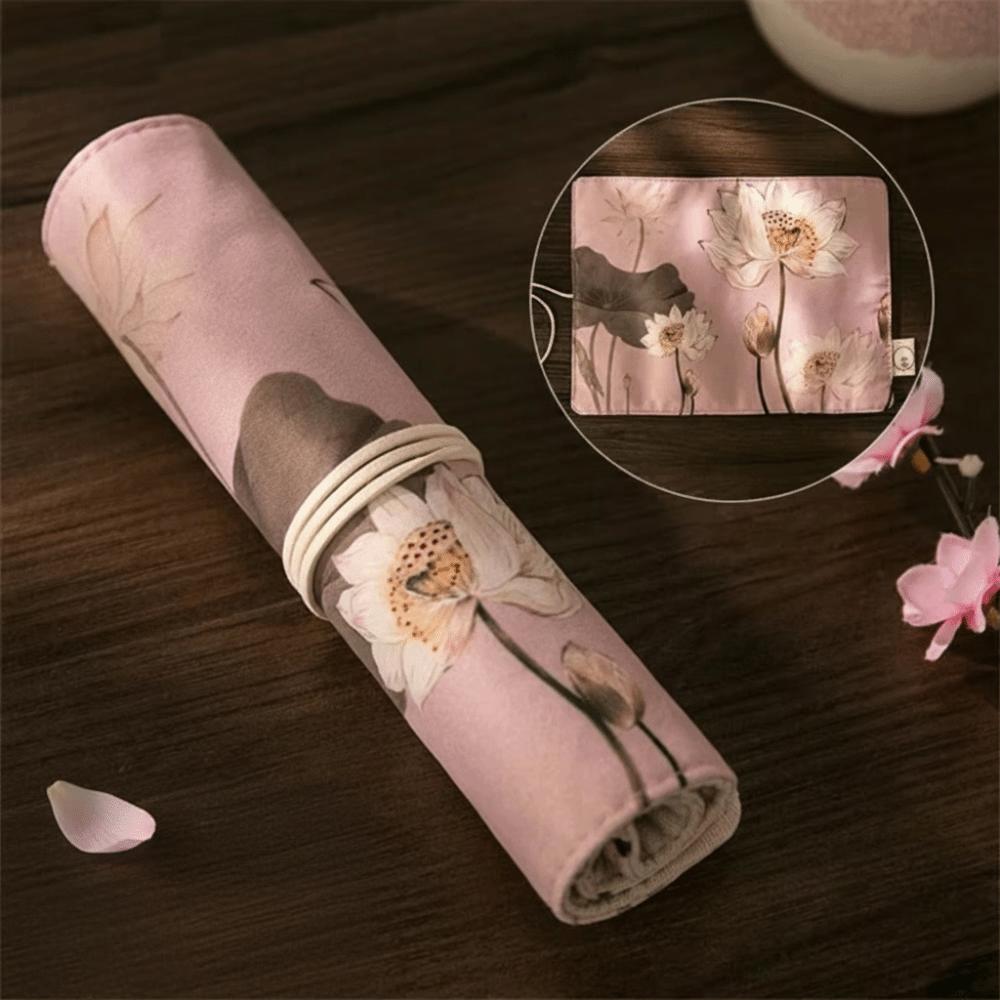 Traditional Palace Stationery Bag Large Capacity Roll Pouch Vintage Pencil Storage Bag Students