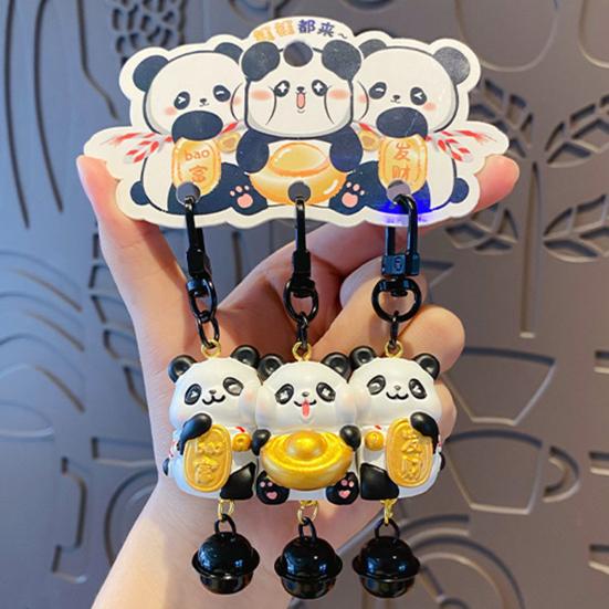 3Pcs Keychain Magnetic Mahjong Panda Doll Good Luck Charm Key Chain Backpack Bag Handbag Accessories