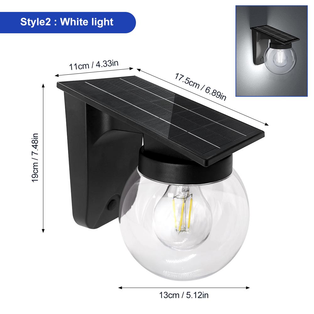 Solar Wall Lights Bright Ball Post Light Outdoor Waterproof Solar Security Light Dusk To Dawn Sensor Backyard Garden Patio Front