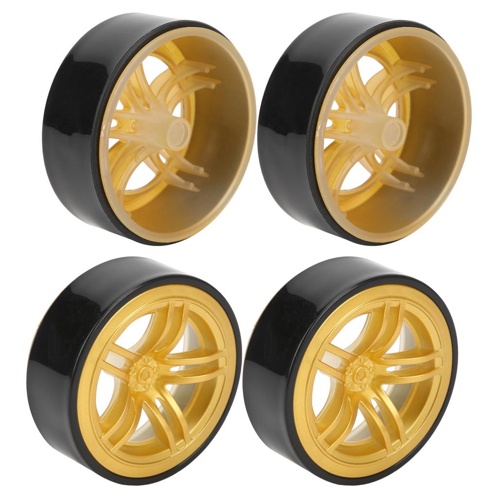 4pcs RC 6 Spoke Plastic Wheel Rims with Rubber Tires for 1 10 RC Drift Car OnRoad Drifting Car