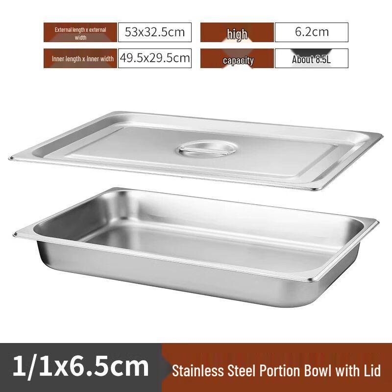GN 1/2 Stainless Steel Food Pan with Lid