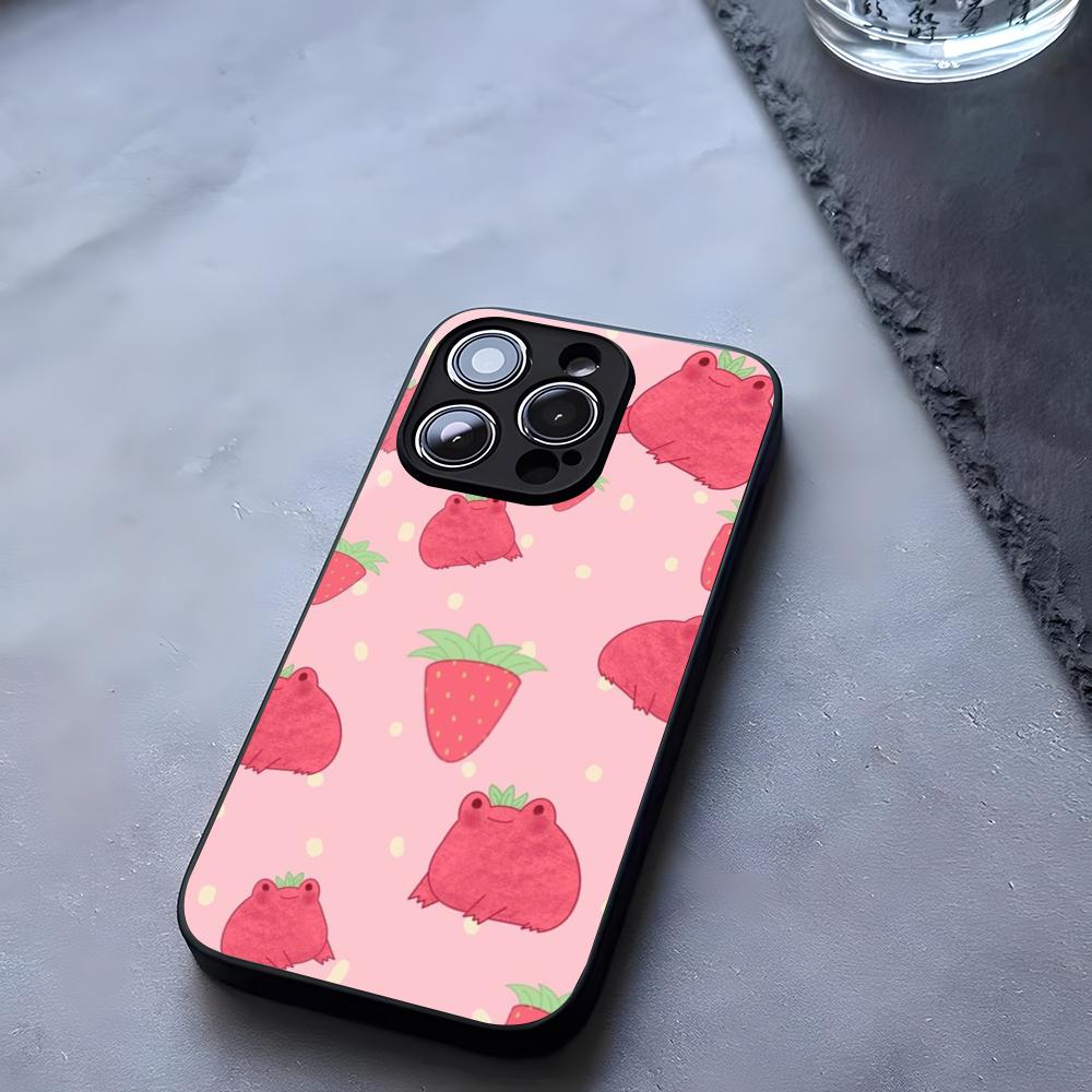 Cartoon Cute Frog Phone Case Tempered Glass For IPhone 17 13 14 16 12 15 11 Pro Max Plus Mini X XR SE2020 Coque
