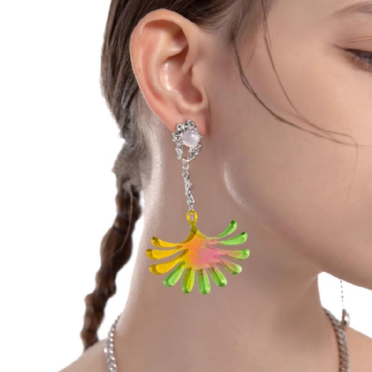 Blumenanhänger Silikonformen mit Loch Harzform für Schlüsselanhänger Ohrringherstellung Schmuck Silikonform für Epoxidharz