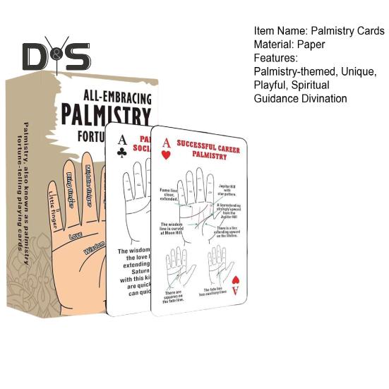 Palmistry Fortune Telling Playing Cards Palmology Theme Fortune-Telling Deck Palm Reading Tarot Cards