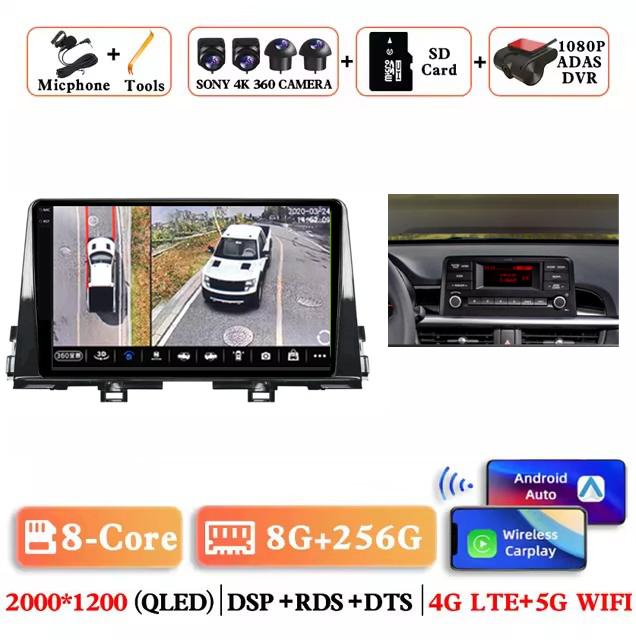 Android 14 Carplay Auto 2K Screen Car Radio Multimedia Video Player For Kia Morning 3 Picanto 2017 - 2020 2021 Autoradio Stereo