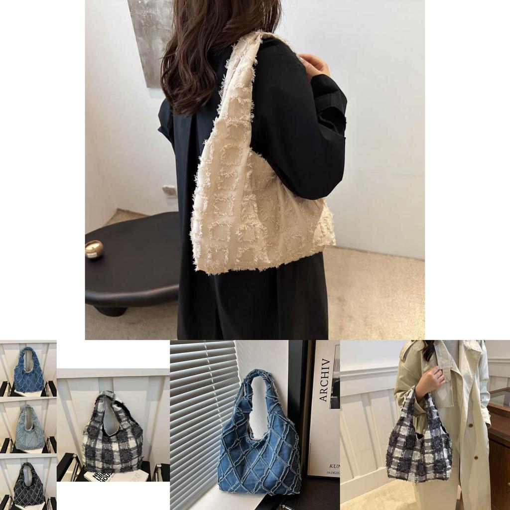 Fashionable Canvas Tote Bag For Women With Stylish Quilted Design And Versatile Colors