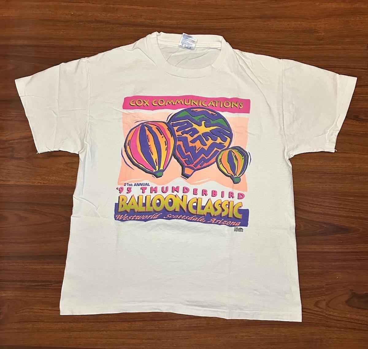 VTG 1995 Cox Communications Mens L USA thunderbird hot Air Balloon AZ T Shirt L