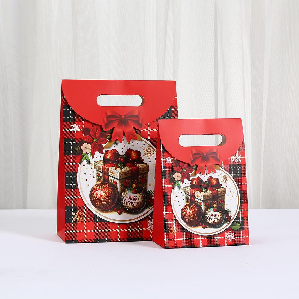 12pcs Christmas Gift Paper Tote Reusable Bags for Holiday Xmas Party Favors Candy Packaging and Festive Wrapping