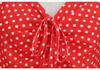 Retro V-neck Short Sleeve Polka Dot Waist-Cinching Dress for Women