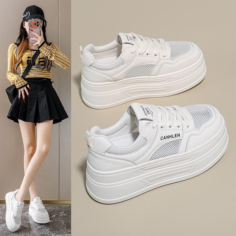 New Breathable Little White Shoes Women'S Muffin Thick Baseplate Shoes Versatile Sports Shoes Female Students Casual Shoes Women'S Board Shoes