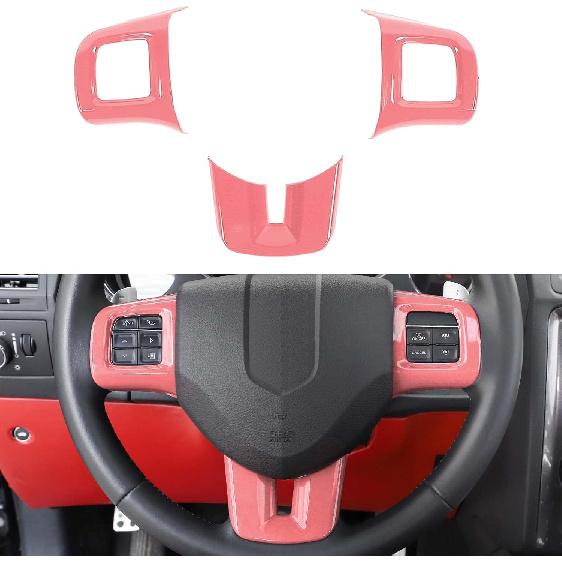 Linskip Steering Wheel Trim Compatible with Dodge Charger/Challenger/Durango/Dart 2009-2014 & Journey 2013-2022, Steering Wheel Cover for Charger