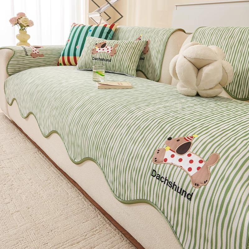 Summer Ice Silk Sofa Cover Pad 2025 New Sofa Mat Pad Summer One-piece Straight Row Non-slip Cool Cover