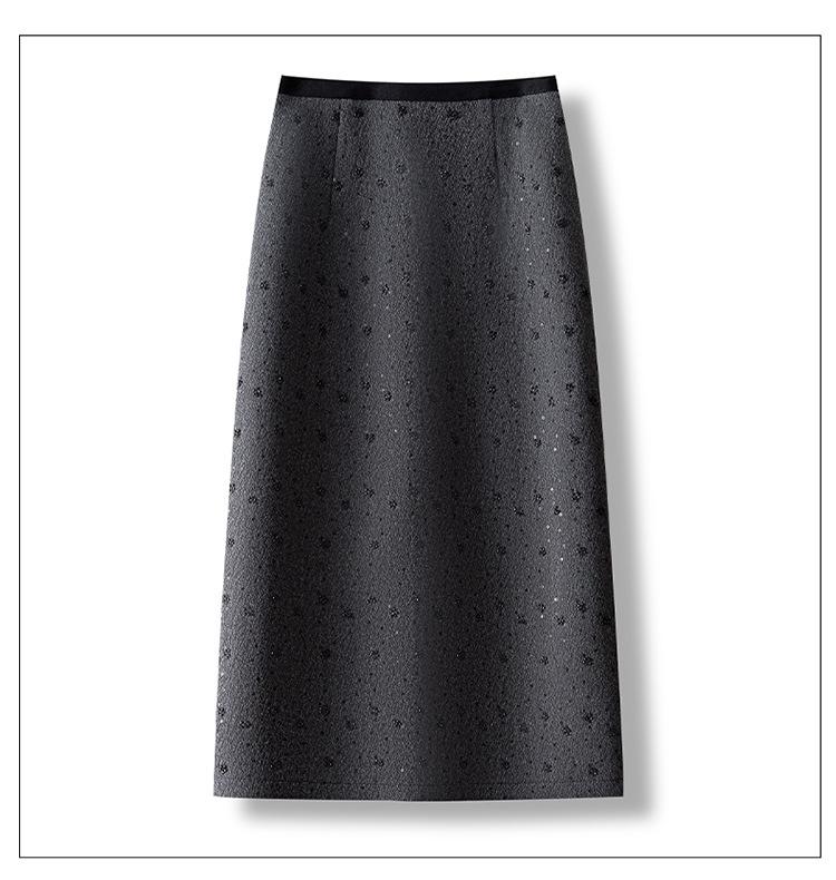 Hot Diamond High-Waist Midi Skirt - Autumn/Winter 2025: Thick, Comfortable, Slimming, Slit, Straight, Hip-Hugging Women's Fashion