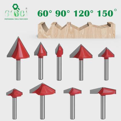 6-Griff 90° V-förmiges 3D-Gravur- und Holzbearbeitungsfräsmesser