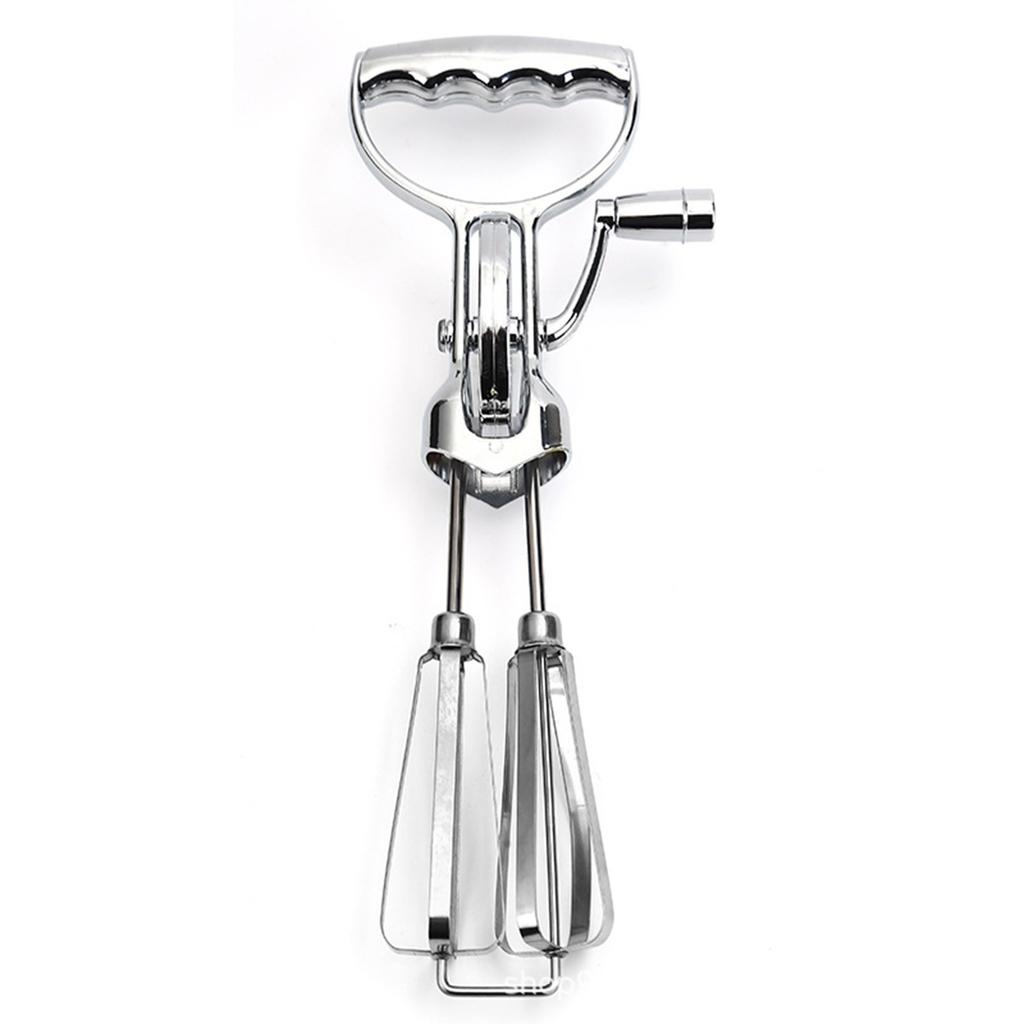 Hand Cranked Electroplated Egg Beater, Wheel Stainless Steel Kitchen Mixer, Cake Baking Tool