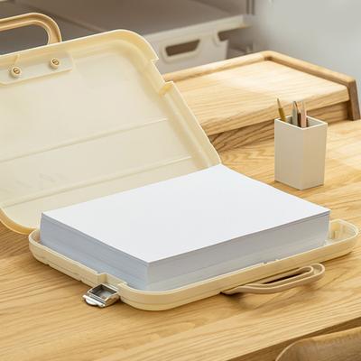 A4 File Folder with Lock Handle Portable File Storage Box Waterproof School Office Supplies Examination Paper Document Organizer Case
