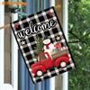 1pcs Winter Christmas, Snowmen and Red Truck, Gifts, Pine Trees (1) - FlagDouble-sided Garden Flag Courtyard Decoration, Outdoor Decoration, Lawn Deco