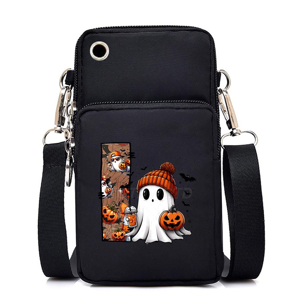 Halloween cute little ghost 26 letter messenger bag multi-function go out portable mobile phone bag