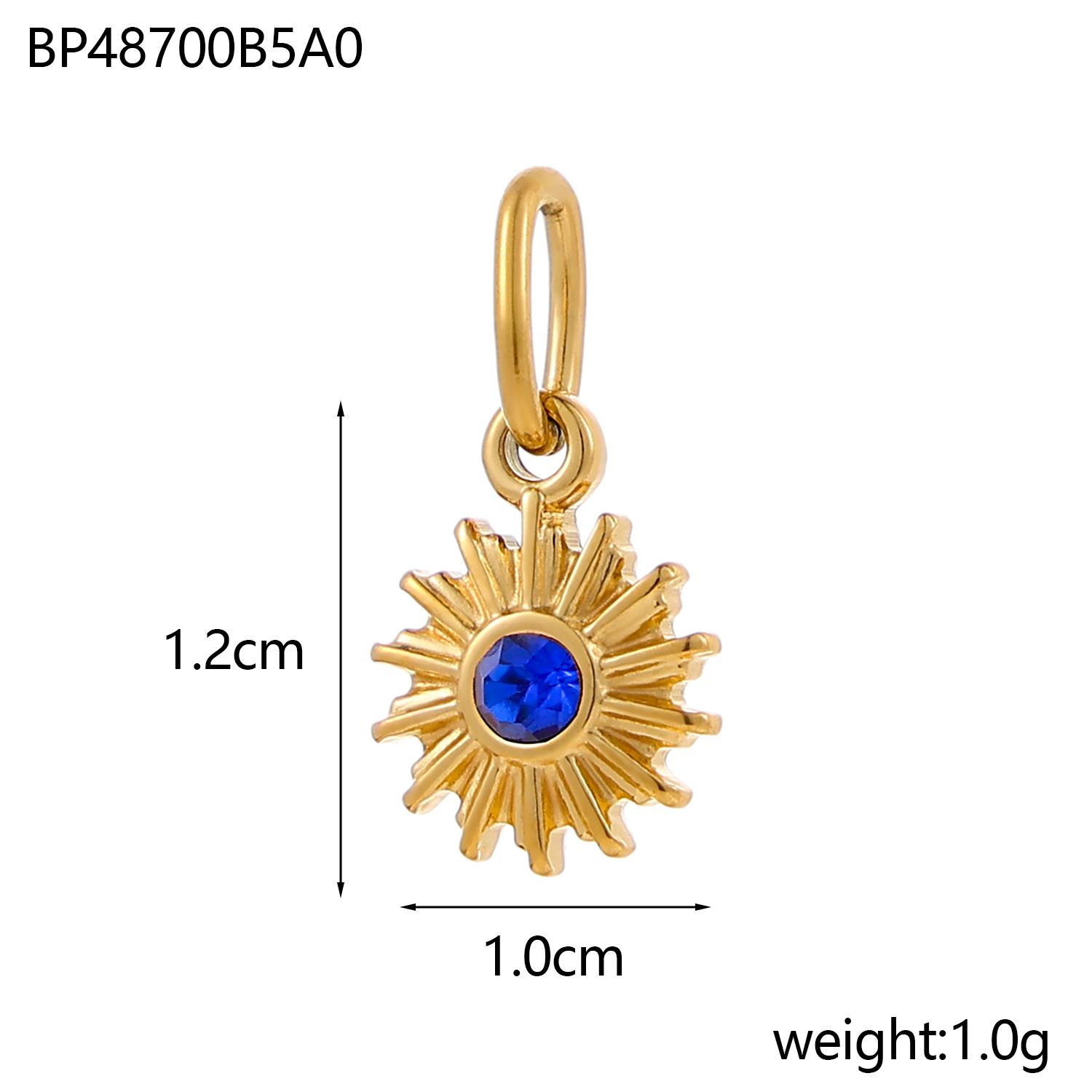 

CARLIDANA Ins Style French Vintage Gold Color Sun Charms With Natural Stone Star Shine Stainless Steel DIY Fashion Jewelry