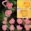 Pet 3D Cookie Cutter Set of 8 - Animal Shapes Biscuit Stamp Molds with Plunger, Embossing Baking Tools for Fondant Cheese Cookies, Pink