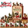 Feiertagskalender 3D Dackel Adventskalender mit 24 einzigartigen Mini-Hundefiguren, Kreatives Weihnachtsgeschenk Spielzeugset für Kinder, Sammlerstück