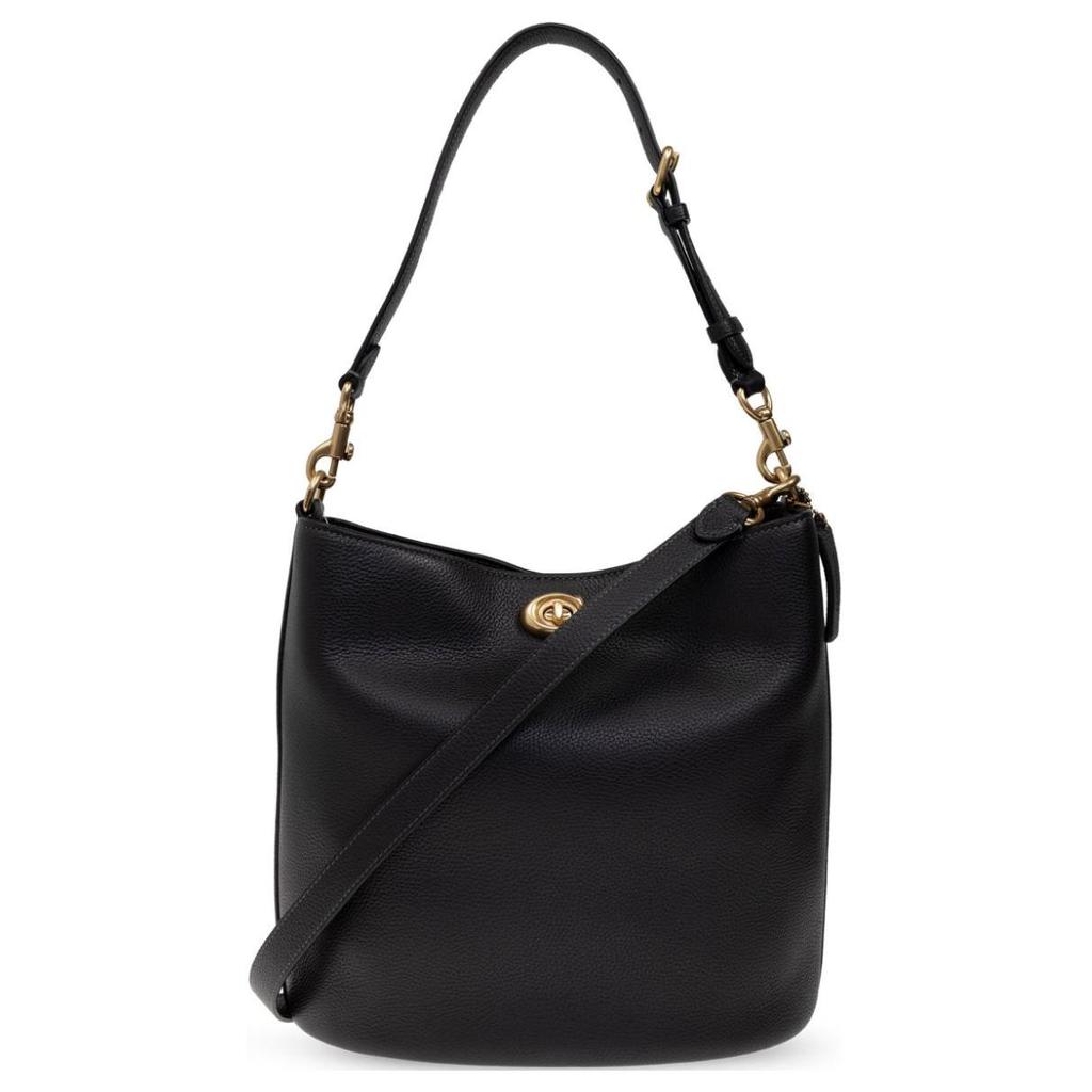 Coach Willow 28 Adjustable Detachable Shoulder Strap Lock Closure Leather Bucket Bag Women Bags Black CW624-B4BK