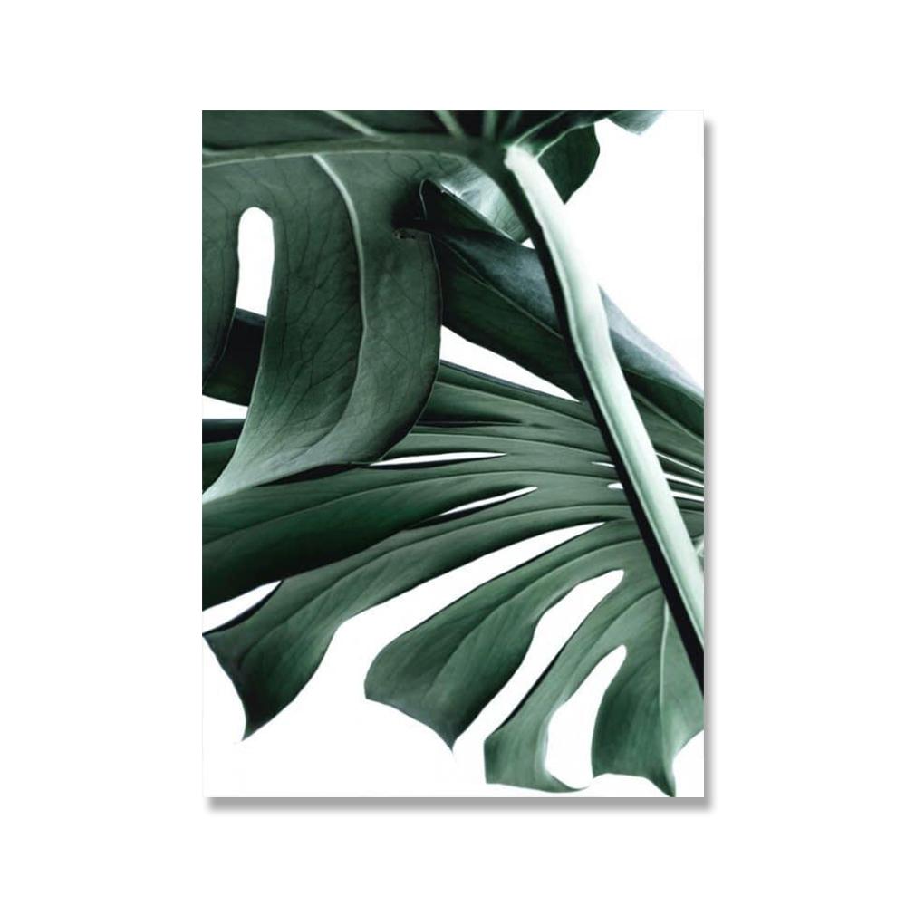 Green Leaf Plant Canvas Painting Botanical Nordic Wall Art Poster and Print Scandinavian Decoration Picture Artwork Home Decor No Frame