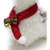 Christmas Pet Scarf with Bell and Bow, 17.7 Inch Long, Adjustable, Red and Green Christmas Neck Wrap for Cats and Dogs, Festive Holiday Bandana for