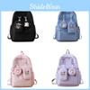 Girl Print Oxford Backpack Breathable Laptop Compartment School Students Use
