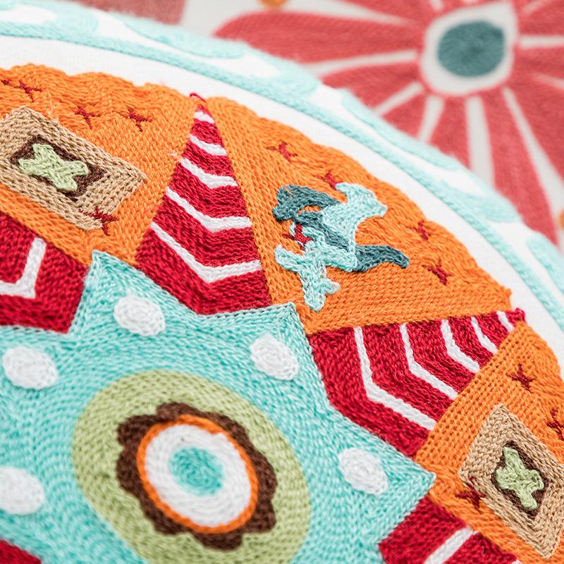 Ethnic Moroccan Style Round Throw Pillow Case Embroider Craft Unstuffed Seat Cushion Bay Window Meditation Decor Ottoman Covers