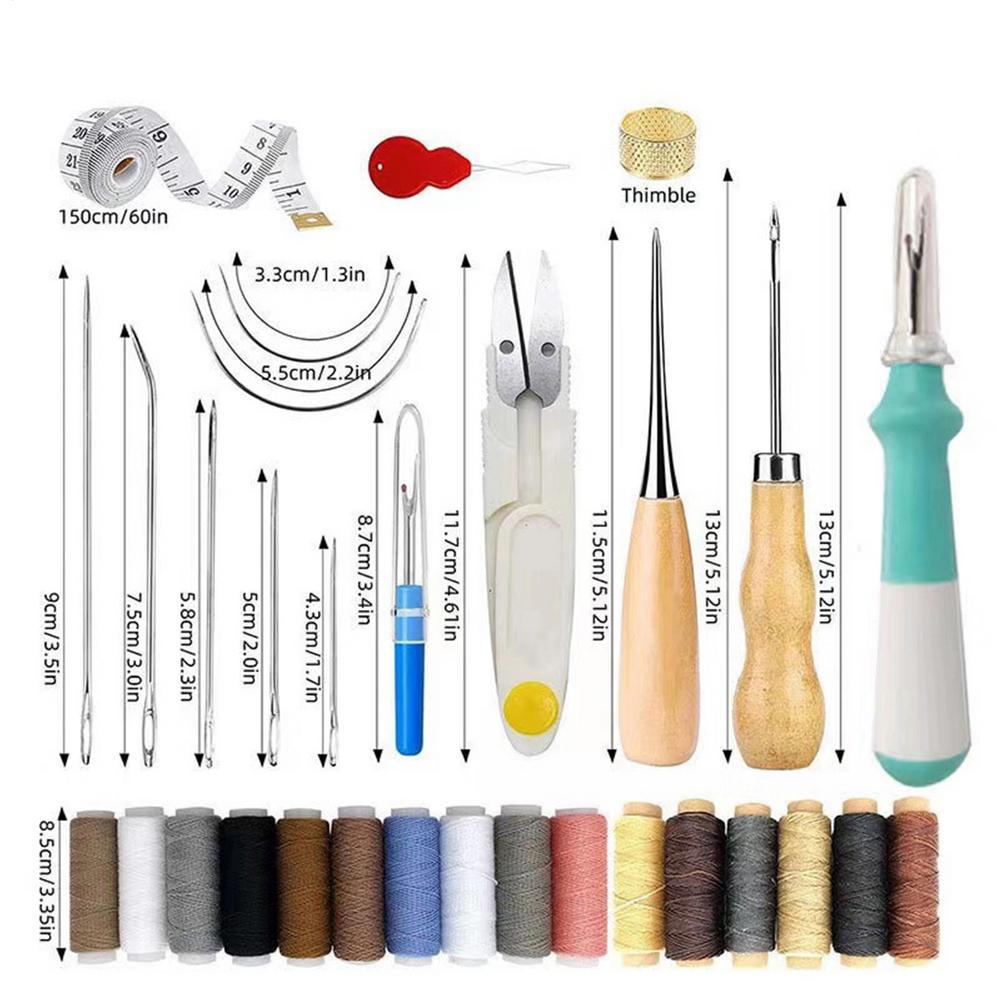 Heavy Duty Leather Sewing Kit Leather Couch Repair Sewing Kit Leather Tool Kit With Waxed Thread Sewing Awl For Leather Sewing
