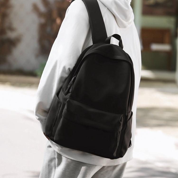 Backpack Unprinted Schoolbag Female College Student Large Capacity Simple Solid Color Backpack Class Commuter Bag Male