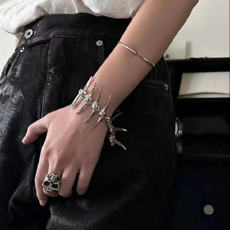 Thorn Fish Bone Chain Bracelets Adjustable Link Chain Charm Bracelets Jewelry