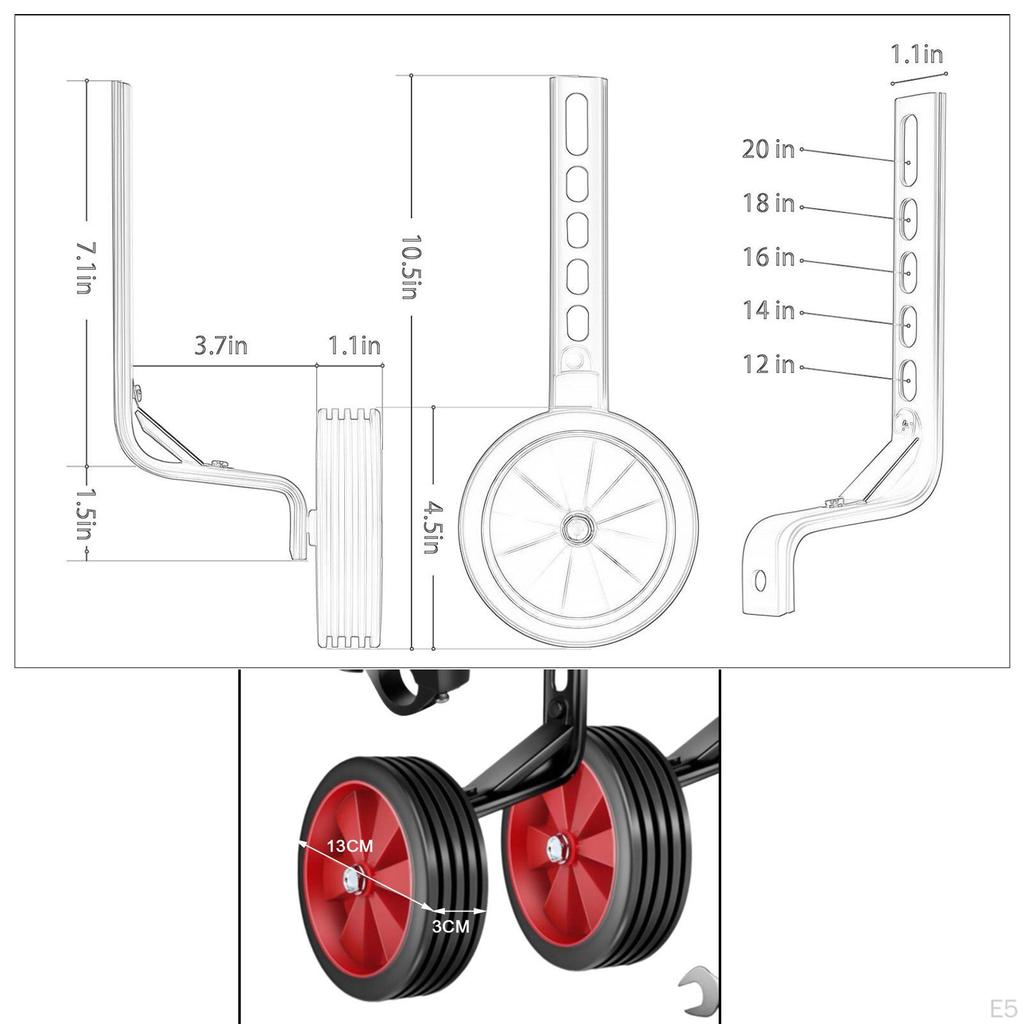 Kids Bike Stabilizers for 12-20inch Wheels