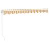 Retractable Awning Yellow and White 3.5 x 2.5 m Fabric and Aluminum