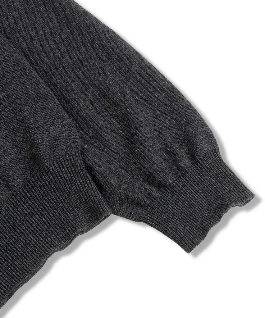 MUDSALT Cable Henley Neck Knit Charcoal