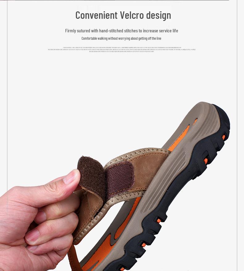 Infradito in Pelle da Uomo Taglia Larga: Sandali Estivi a Infradito Slip-On per Sport all'Aperto e Spiaggia