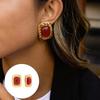Stainless Steel And Resin Earrings With Irregular Metal Texture Lightweight Comfortable Design For Women Fashion Jewelry Gift