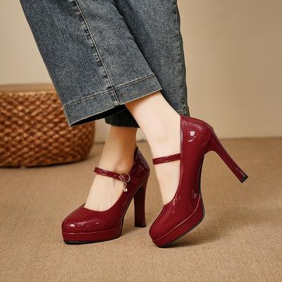 Fashion 2025 New Women Platform High Heel Mary Janes Shoes Woman Shallow Sanadals Elegant Trend Comfortable Fashion Pumps Plus Size 42
