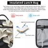Black And White Flower Pattern Insulated Lunch Bag for Women Children Portable Food Boxes Thermal Lunch Box Tote
