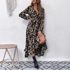 New Arrivals Women's Long Sleeve Printed Wrap Dress