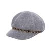 Hollow Breathable Leather Buckle Octagonal Hat  Classic Woven Straw Hat Casual Versatile Literary Sunshade Painter Hat