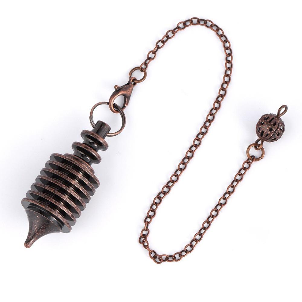 Pendulos Openable Design Metal Pendulum Copper Material Spiral Shape Dowsing Pendulum Divination Pendulum Meditation Session
