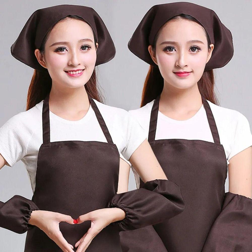 Cotton Kitchen Work Cap Triangle Waitress Hat Catering Cooking Cap Chef Hat  Chef