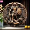 Archangel of War Metal Wall Art Vintage Baroque Style Decor for Bar Bedroom Garage Man Cave