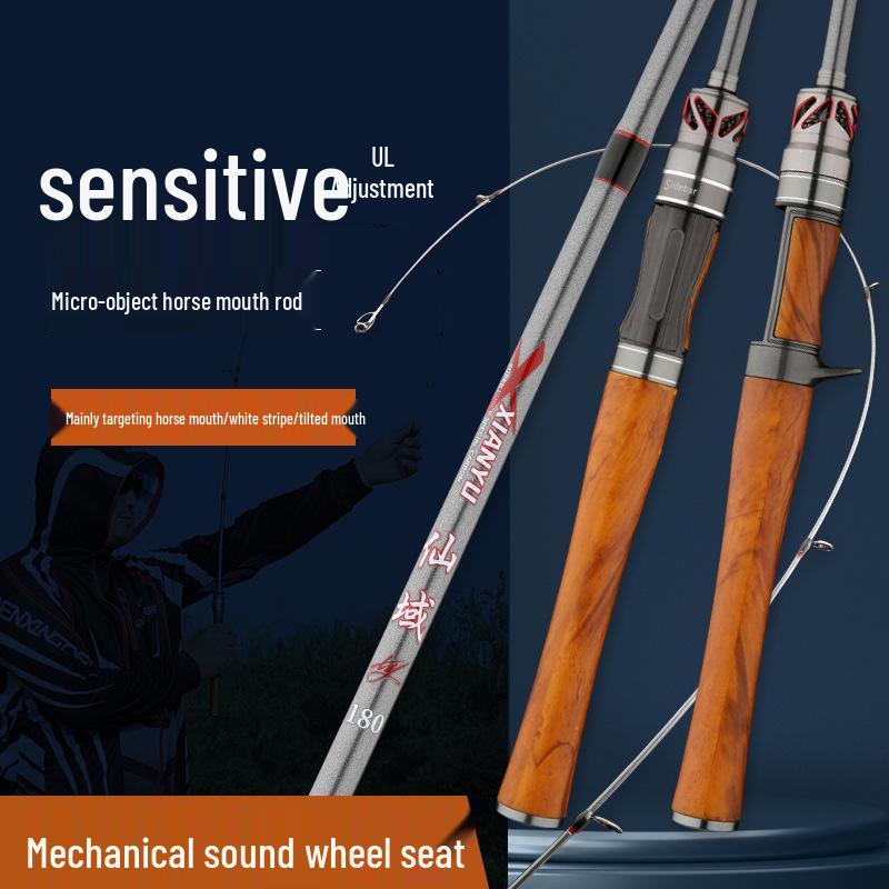 Micro Lure UL Action Carbon Rod, Solid Soft Tip for Mackerel, Aspius, and White Amur, Pistol Grip or Straight Handle, 1.68-1.8m