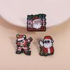 Christmas Series Enamel Pins Gingerbread Cookies Santa Claus Snowman Elk Drink Brooches Lapel Badge Fashion Jewelry Gifts