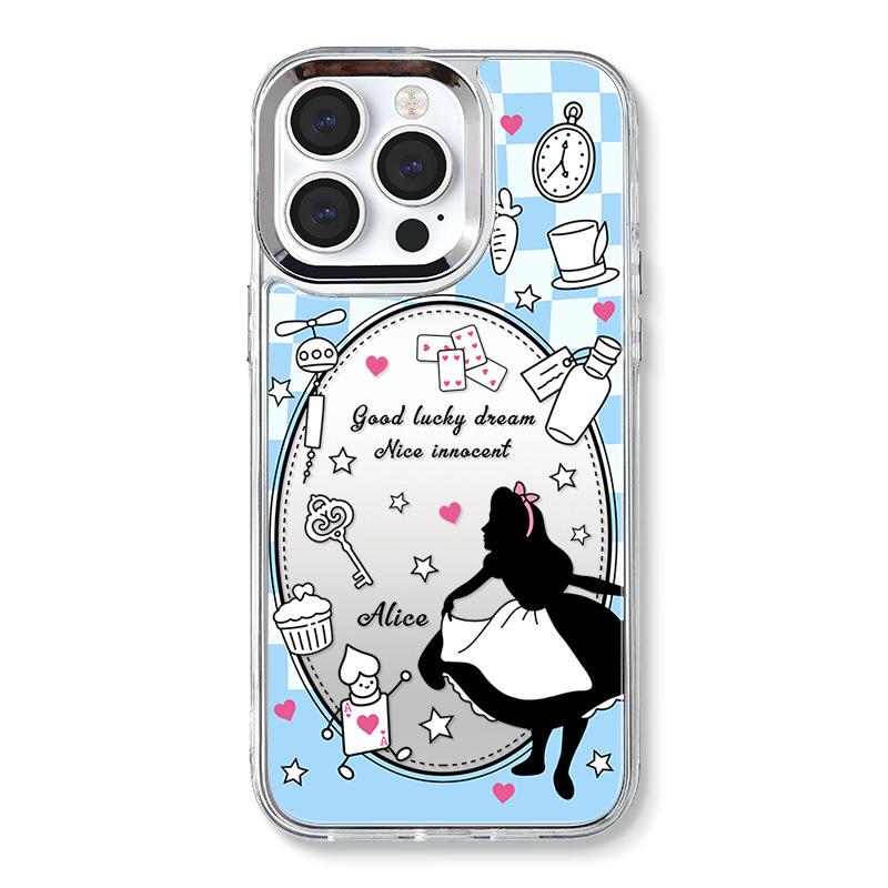 

Zhitai Apple iPhone Защитный чехол 16 Pro Max/12/14/15 - Силиконовый зеркальный дизайн с браслетом iPhone 7 Plus/8 Plus